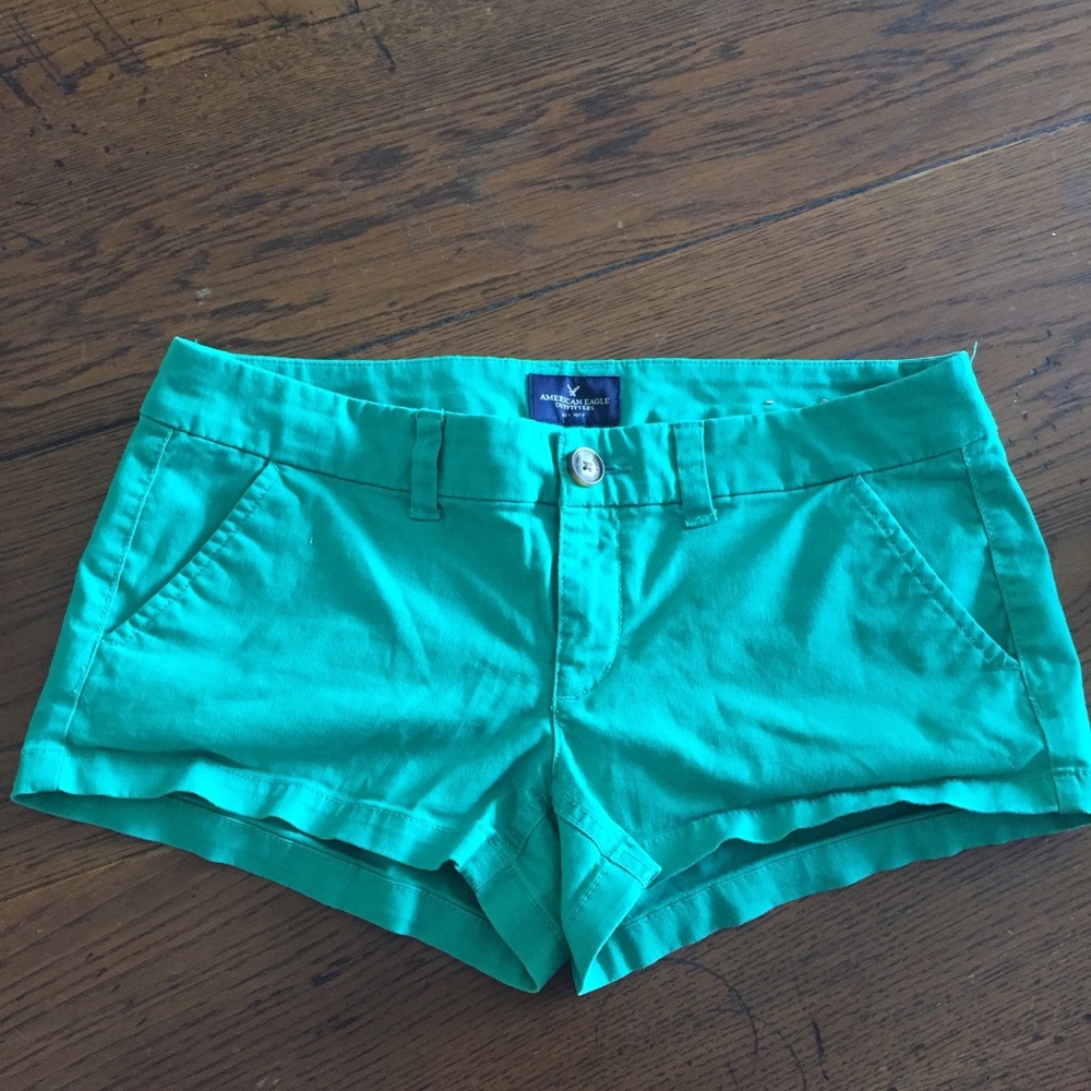 American Eagle Green Stretch Shorties