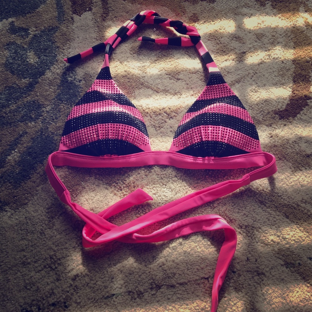 PINK Victoria's Secret rhinestone bikini top