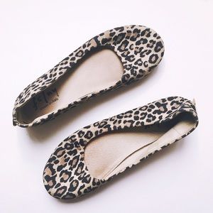 French Sole NY Leopard Print Suede Ballet Flats