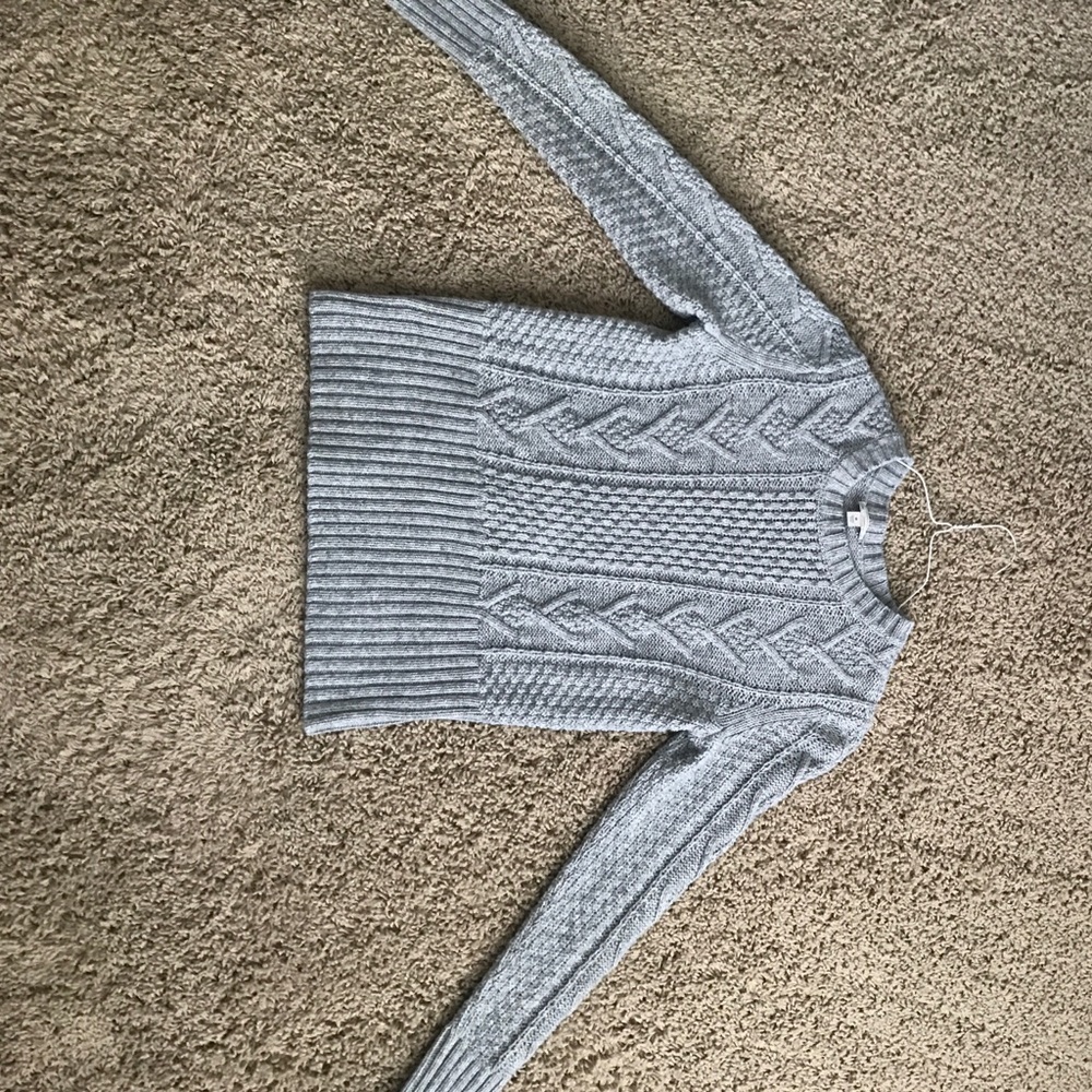 Grey cable knit sweater