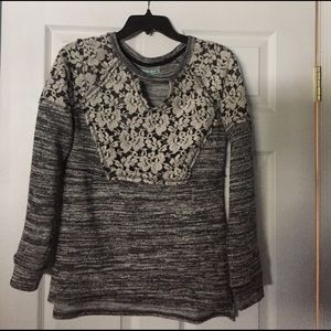 NWT Lace Topped Sweatshirt
