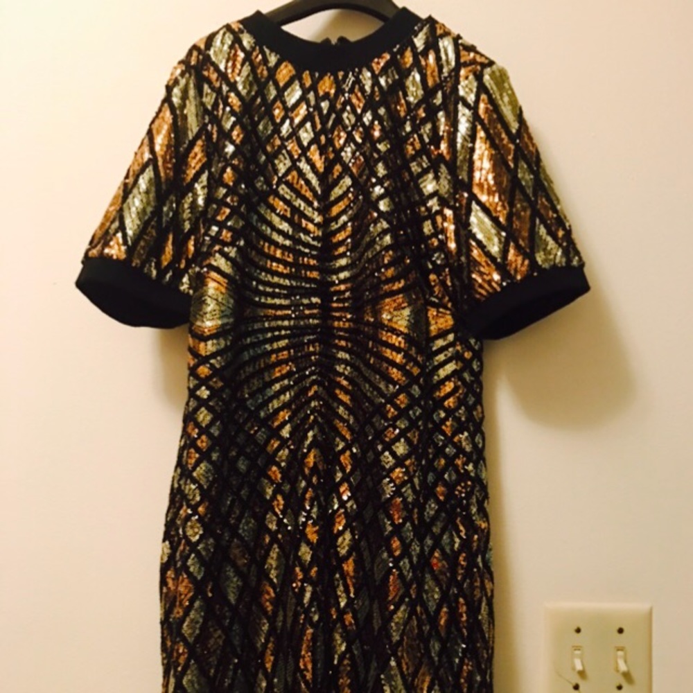 Asos gold sequin party dress