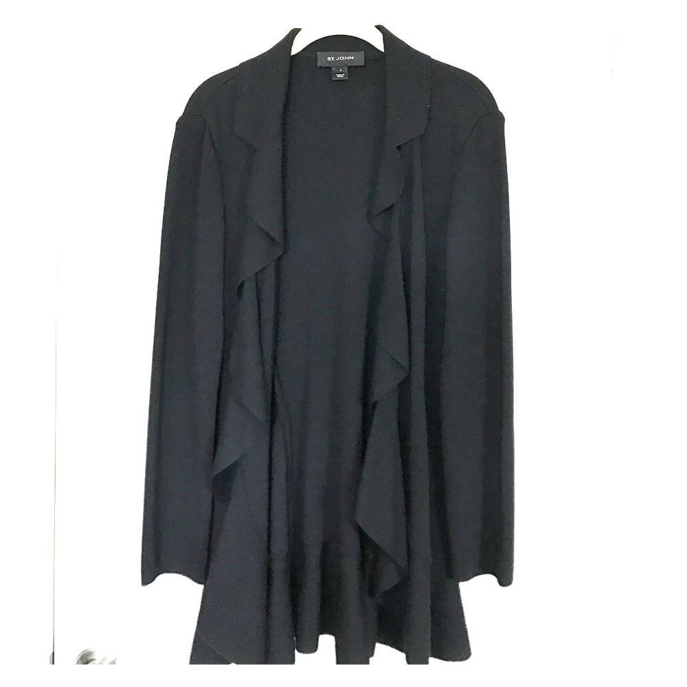 St. John knit ruffled sweater.