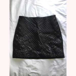 Baroque Vegan Faux Leather H&M Skirt