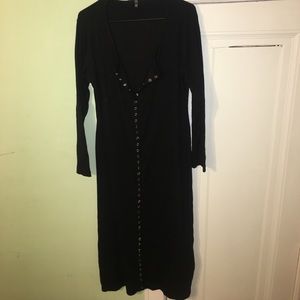 Black Fitted Button Down Dress