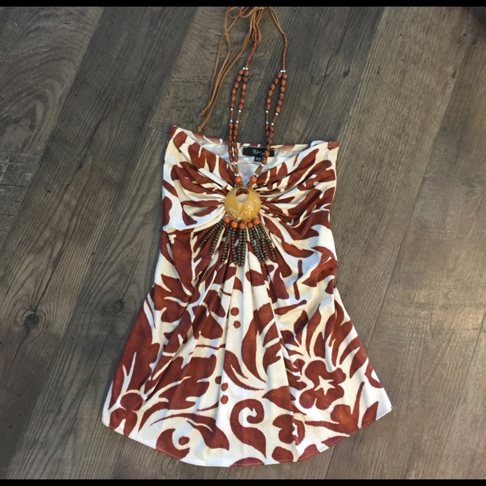 SKY tribal halter top