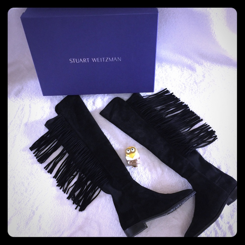 Stuart Weitzman Mane Fringe OTK Boots  8, 8.5，9.5 - Picture 2 of 8