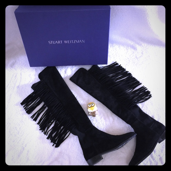 Stuart Weitzman Mane Fringe OTK Boots 8, 8.5,9.5 - Picture 2 of 8