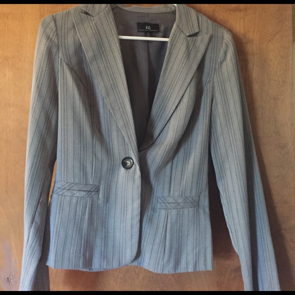 Grey and teal striped blazer!!