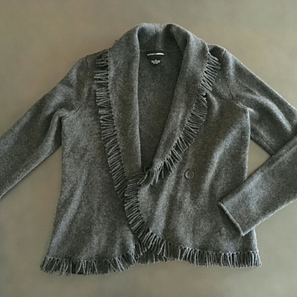 Sutton Studio Grey Cashmere Sweater