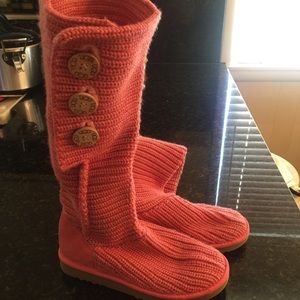 UGG Classic Cardy Sweater Women's Boots sz 7 Pink