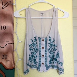 floral button down tank top!