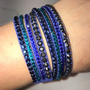 Crystal Leather Rhinestone bangle wrap bracelet Crystal Leather Rhinestone bangle wrap bracelet