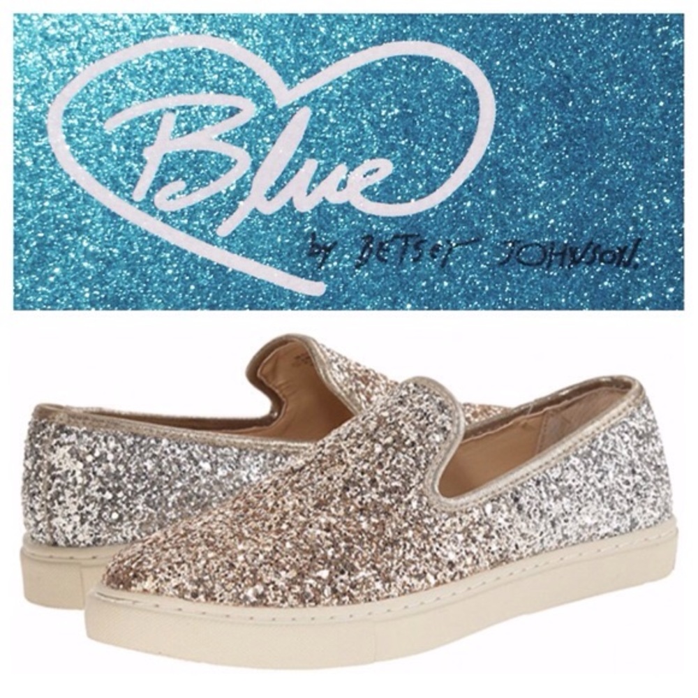 Blue By Betsy Johnson Eve Glitter Slip On Loafers