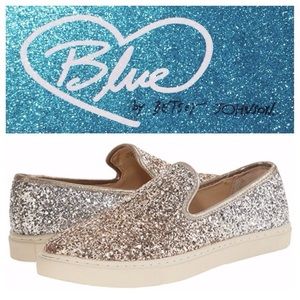 Blue By Betsy Johnson Eve Glitter Slip On Loafers