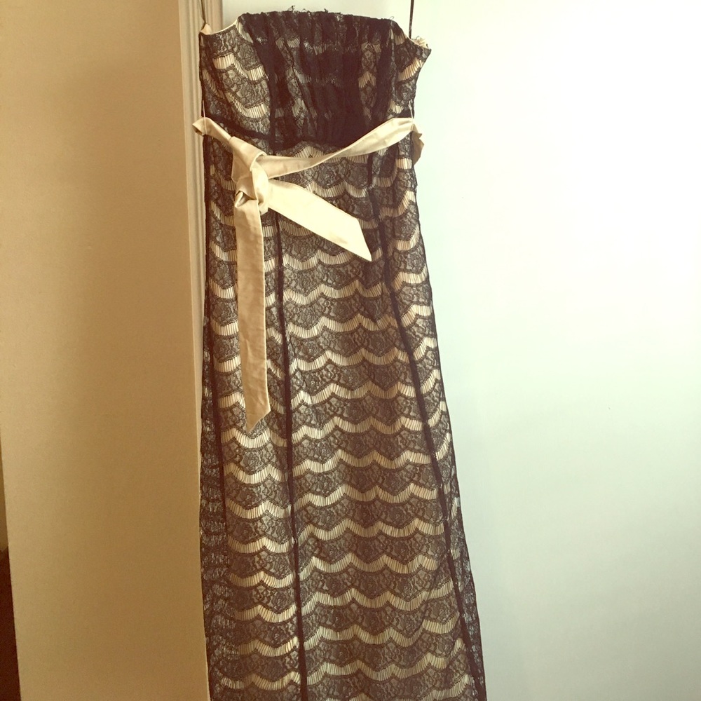 Coast black / cream lace midi dress