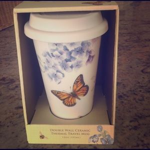 Lenox double wall ceramic thermal travel mug.