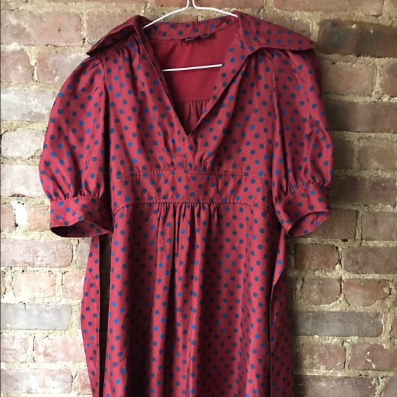 Betsy Johnson Collared 100% Silk Dress - Picture 1 of 3