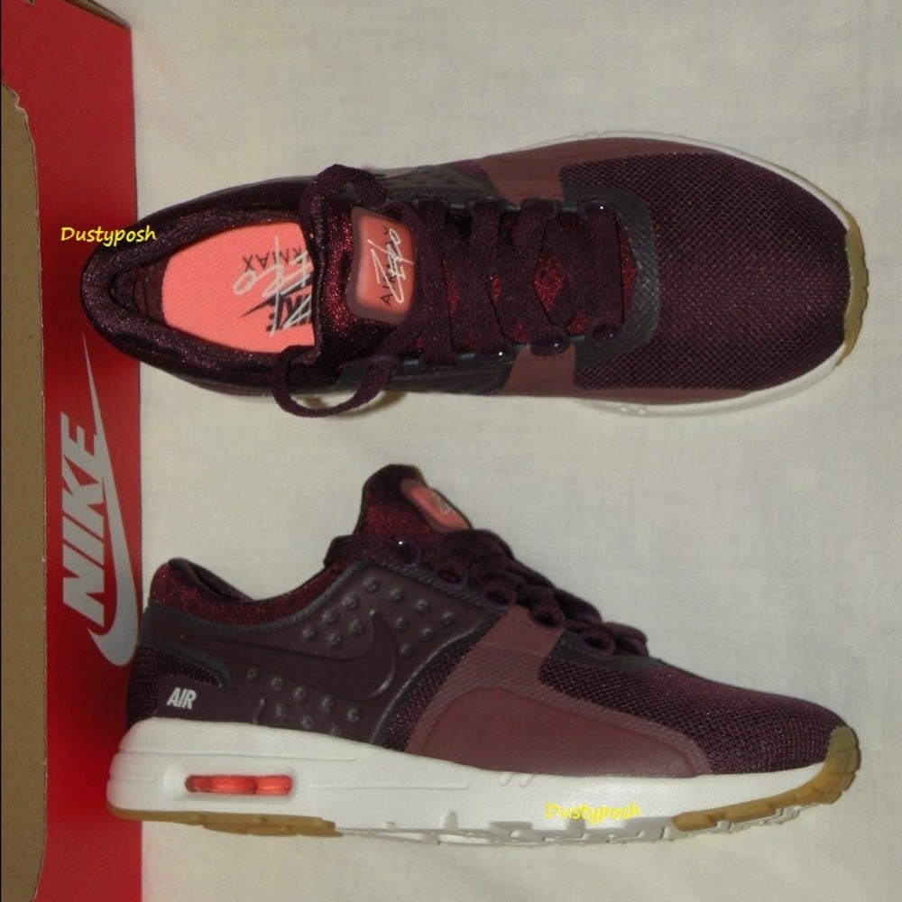 Nike Air Max Zero Night Maroon Sneakers Shoes New - Picture 3 of 5