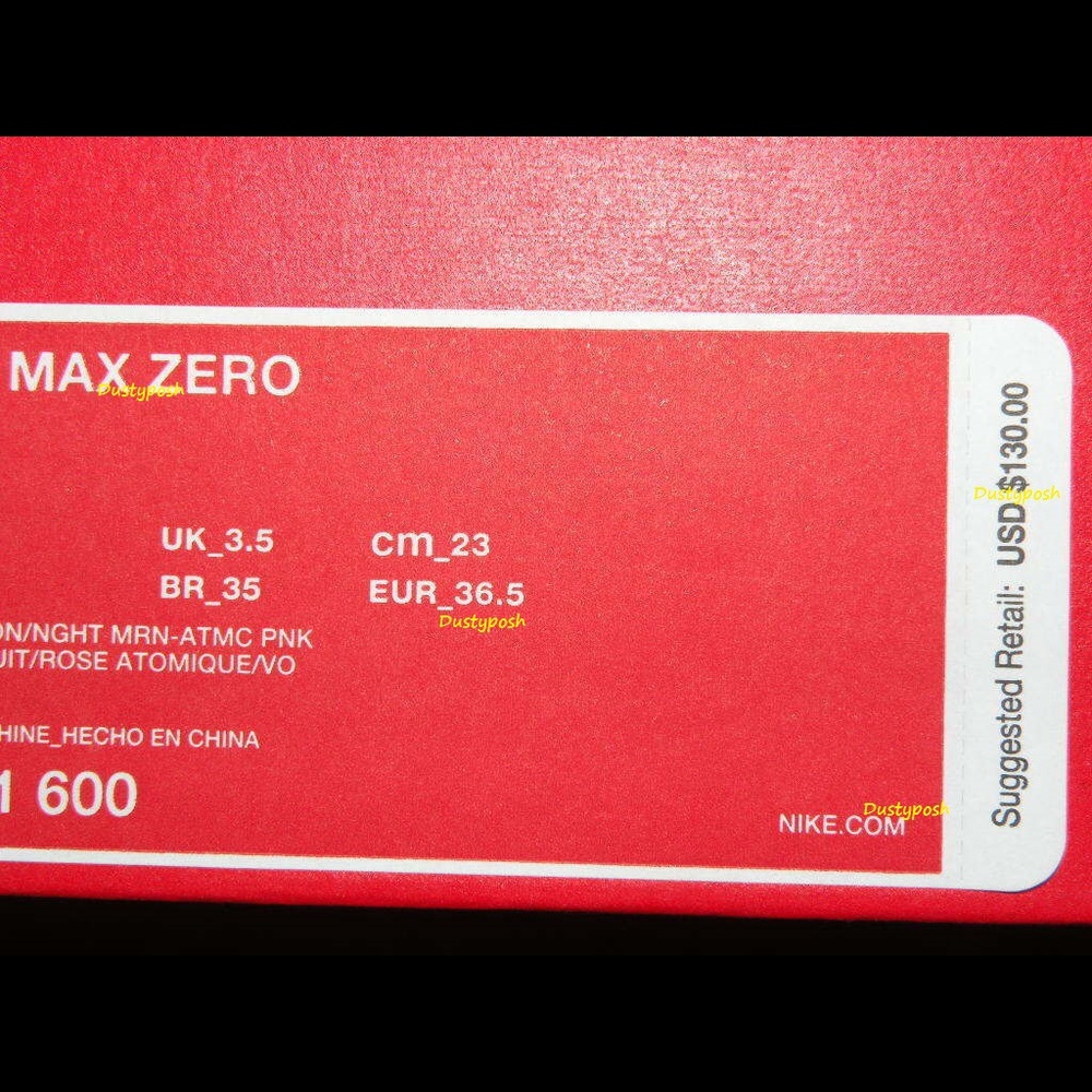 Nike Air Max Zero Night Maroon Sneakers Shoes New - Picture 5 of 5