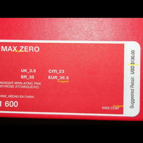 Nike Air Max Zero Night Maroon Sneakers Shoes New - Picture 5 of 5