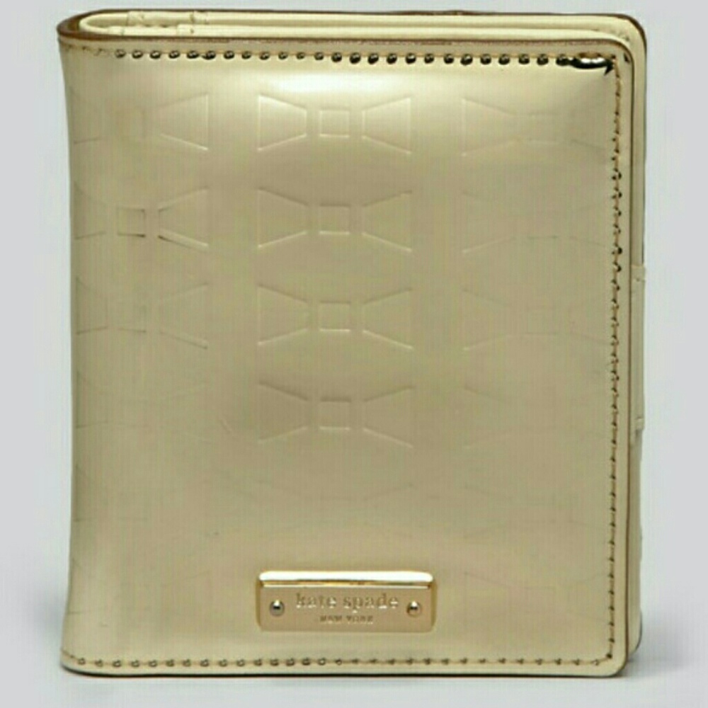 NWT Kate Spade Small Stacy Gold Bow Wallet