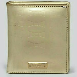 NWT Kate Spade Small Stacy Gold Bow Wallet