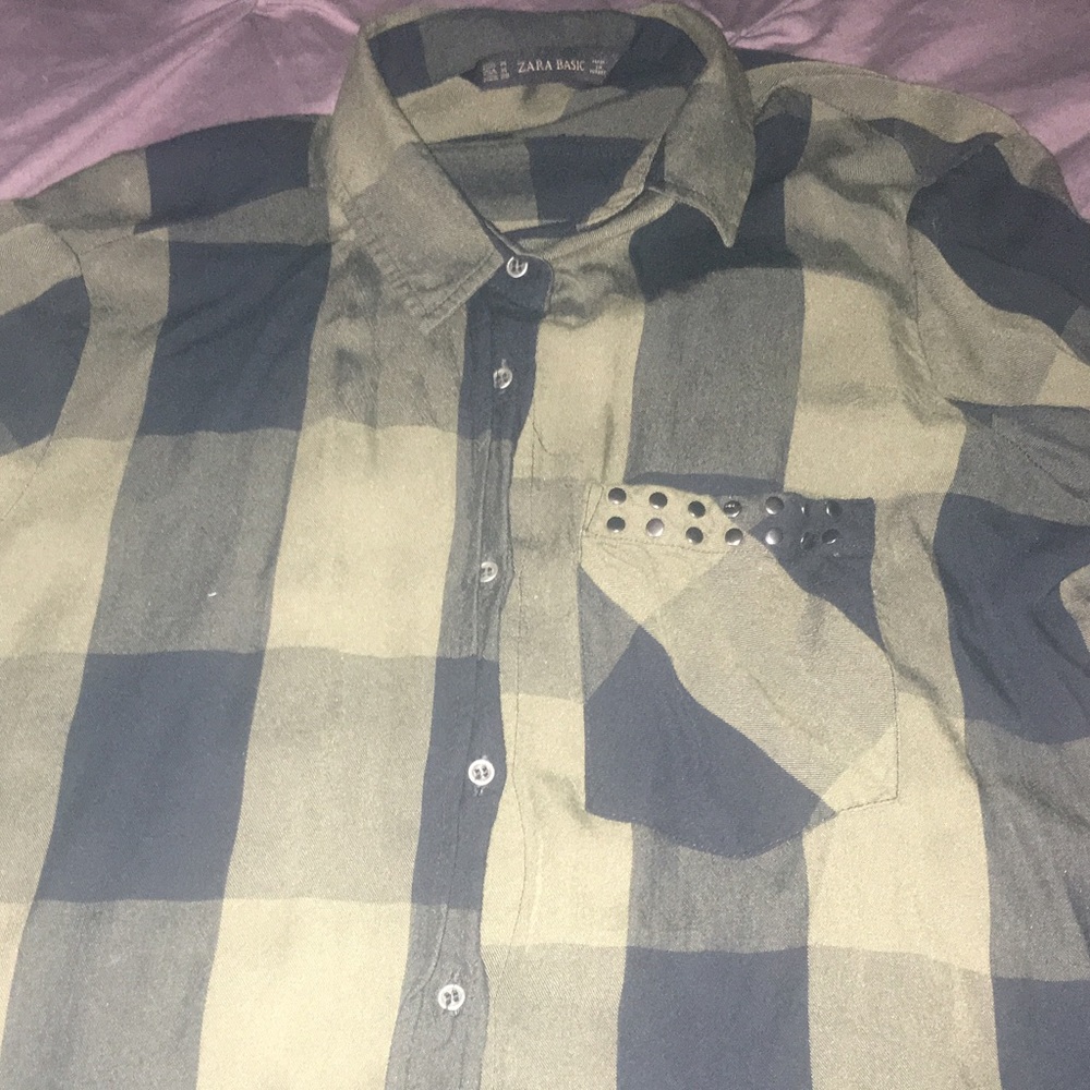 Zara Plaid Blouse