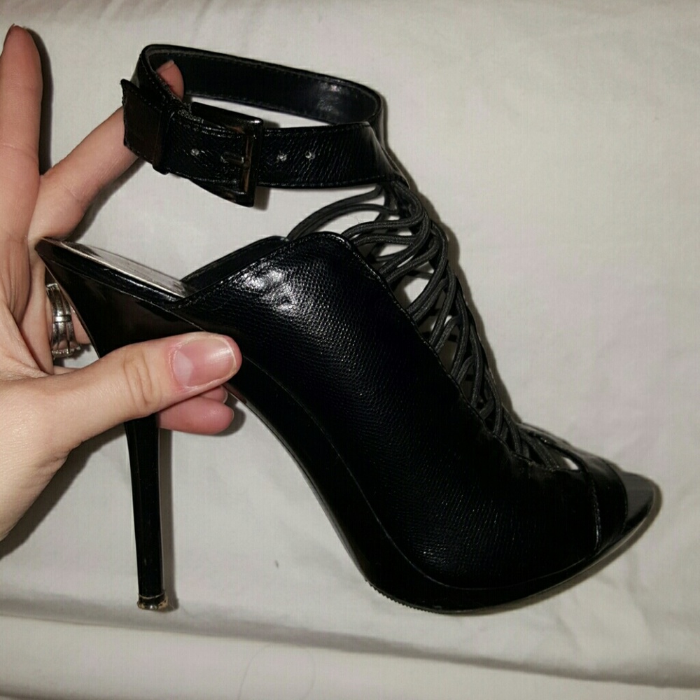 Sexy black open toe shoes