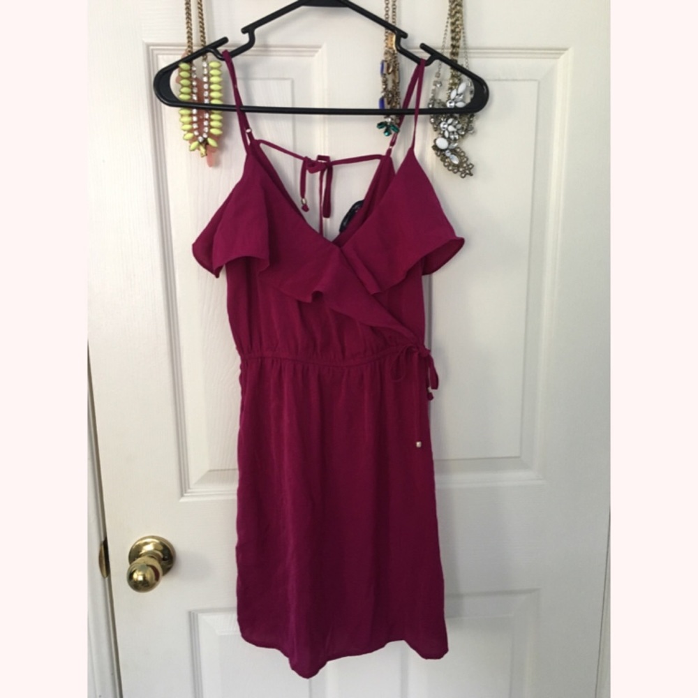 American Eagle Fuchsia Ruffle Dress