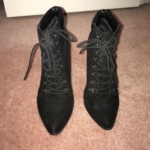 Black Heeled Booties - Worn Once!