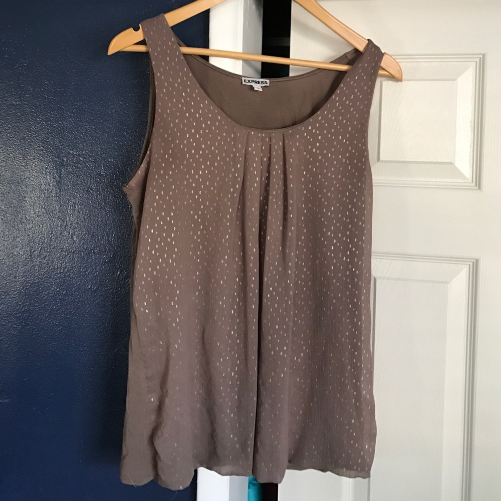 Taupe/brown sleeveless top