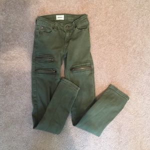 Hudson army green skinny Denim
