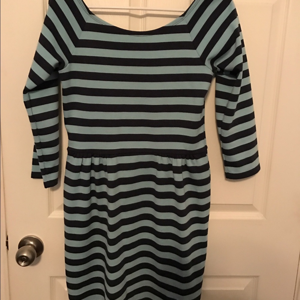 Blue and black stripped dress