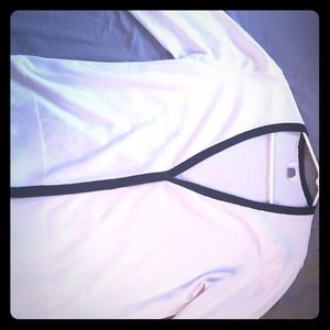White and black cardigan