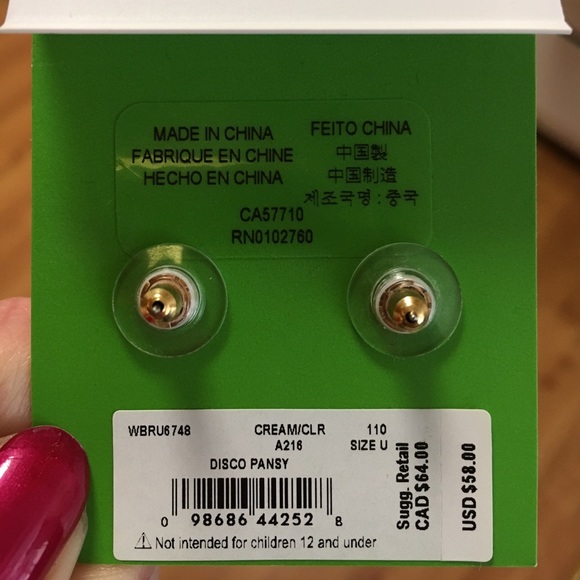 💖💖HOST PICK! Kate Spade NY Pansy Stud Earrings - Picture 3 of 4