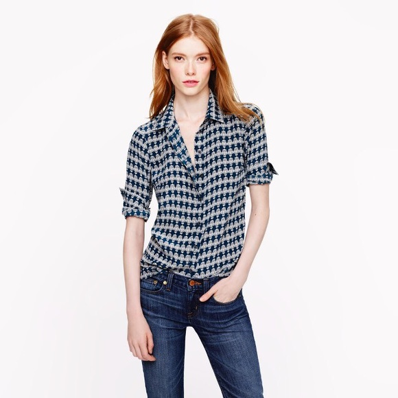 J. Crew Tops - J. Crew Owl Silk Shirt NWOT