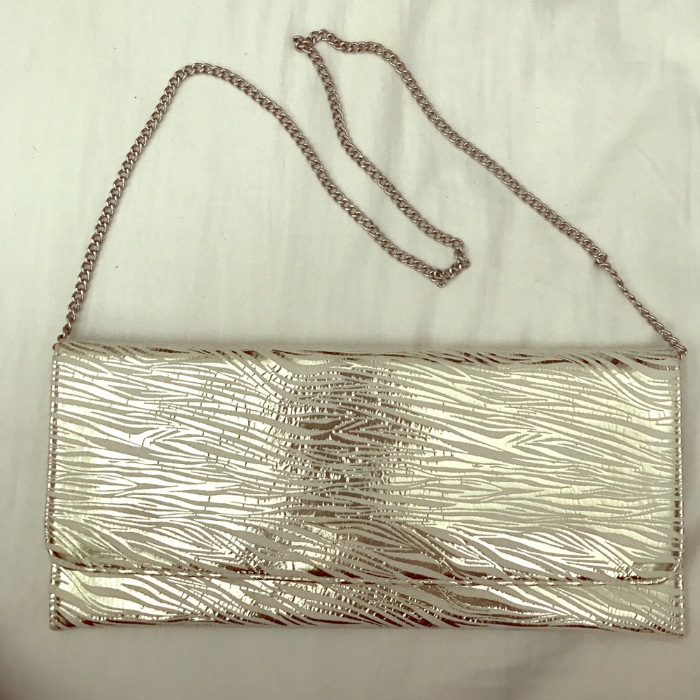 Brand new silver envelope clutch