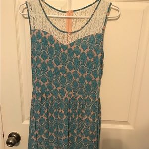 Annabella Damask/ lace dress
