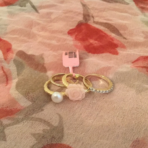 14k rose stack rings - Picture 2 of 6