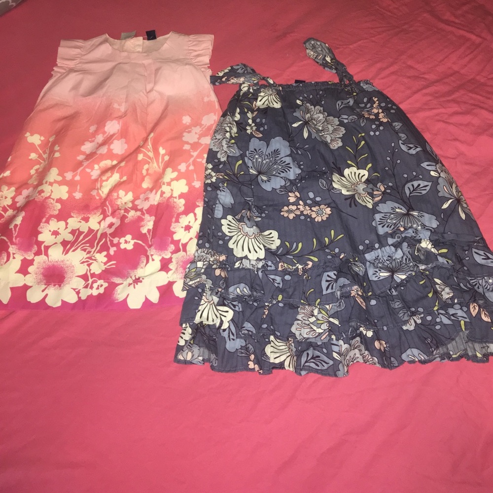 Two floral print gap dresses 4t&5t, never worn!