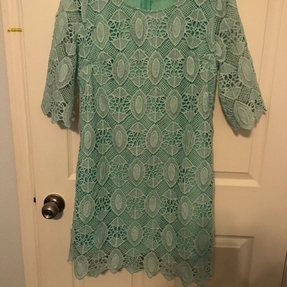 Aqua lace dress