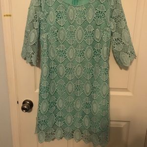 Aqua lace dress