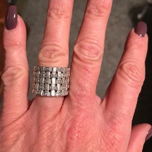 Sterling silver basket weave ring