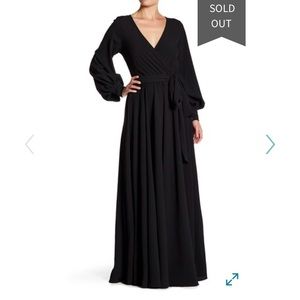 Meghan LA Lilypad Maxi Dress, Black SZ Small