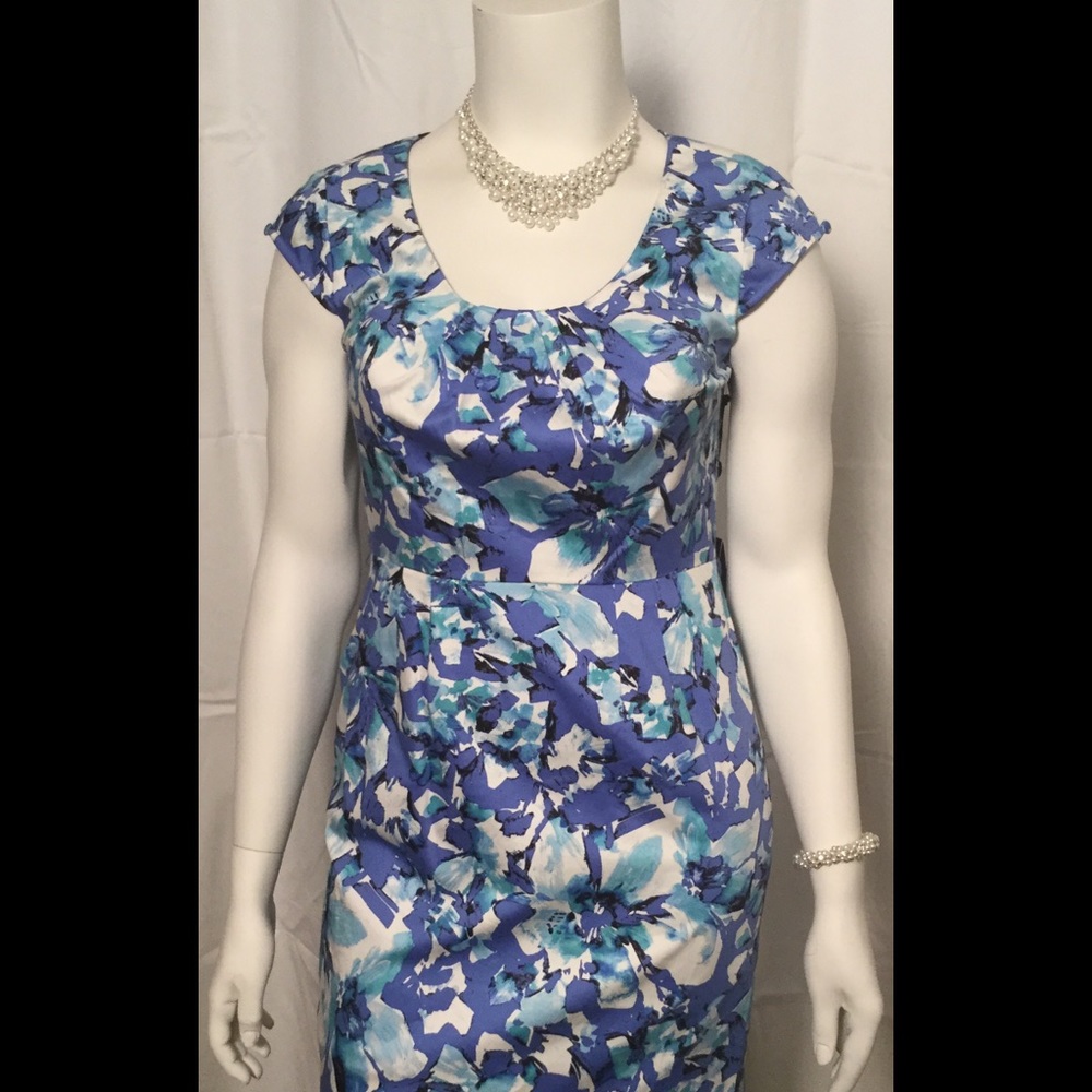 SOLD!! Adrianna Pappell Pleated-Front Sheath Dress