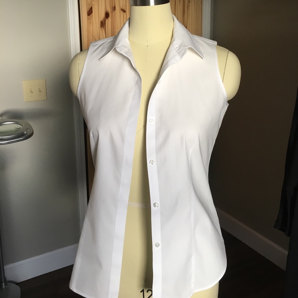 White Orvis Button Front blouse