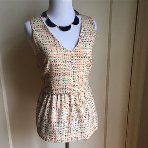 Retro Peplum Top with Bow Back