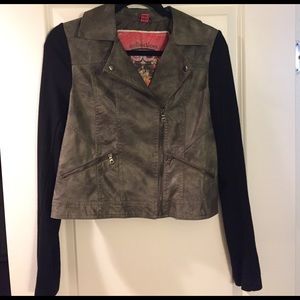 Faux leather moto jacket