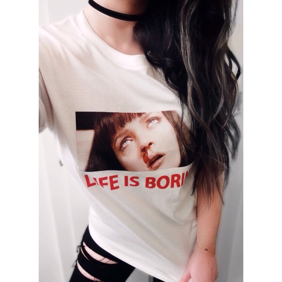 🔥LAST ONE🔥 Pulp Fiction Life is Boring Tee - Picture 3 of 5